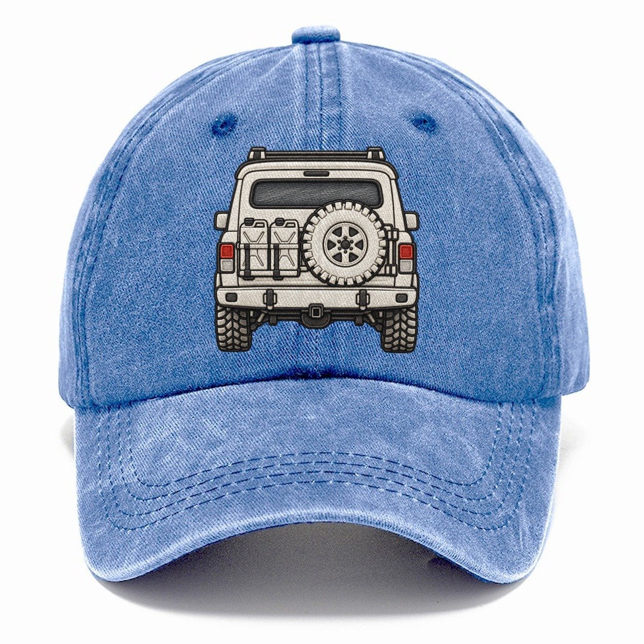 Trail Wagon Tailgate With Spare And Fuel Cans Off Roading And Overlanding Classic Cap – Summer Sky