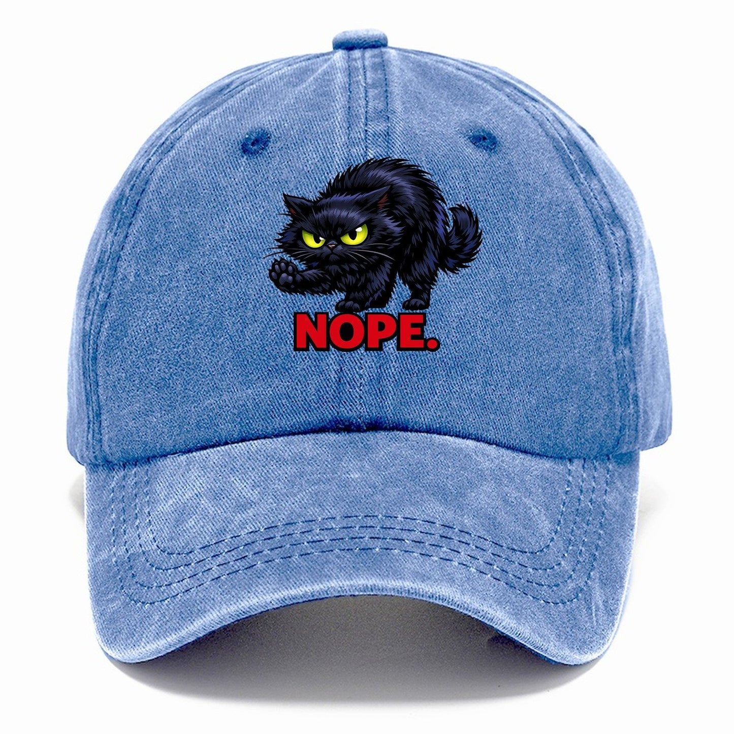 Nope Black Cat Classic Cap – Summer Sky