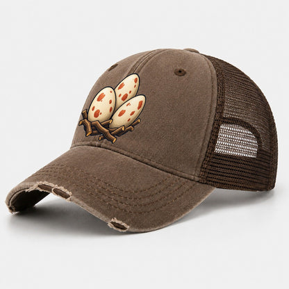 Nest Of Three Eggs Birdwatching Washed Trucker Hat – Coffee