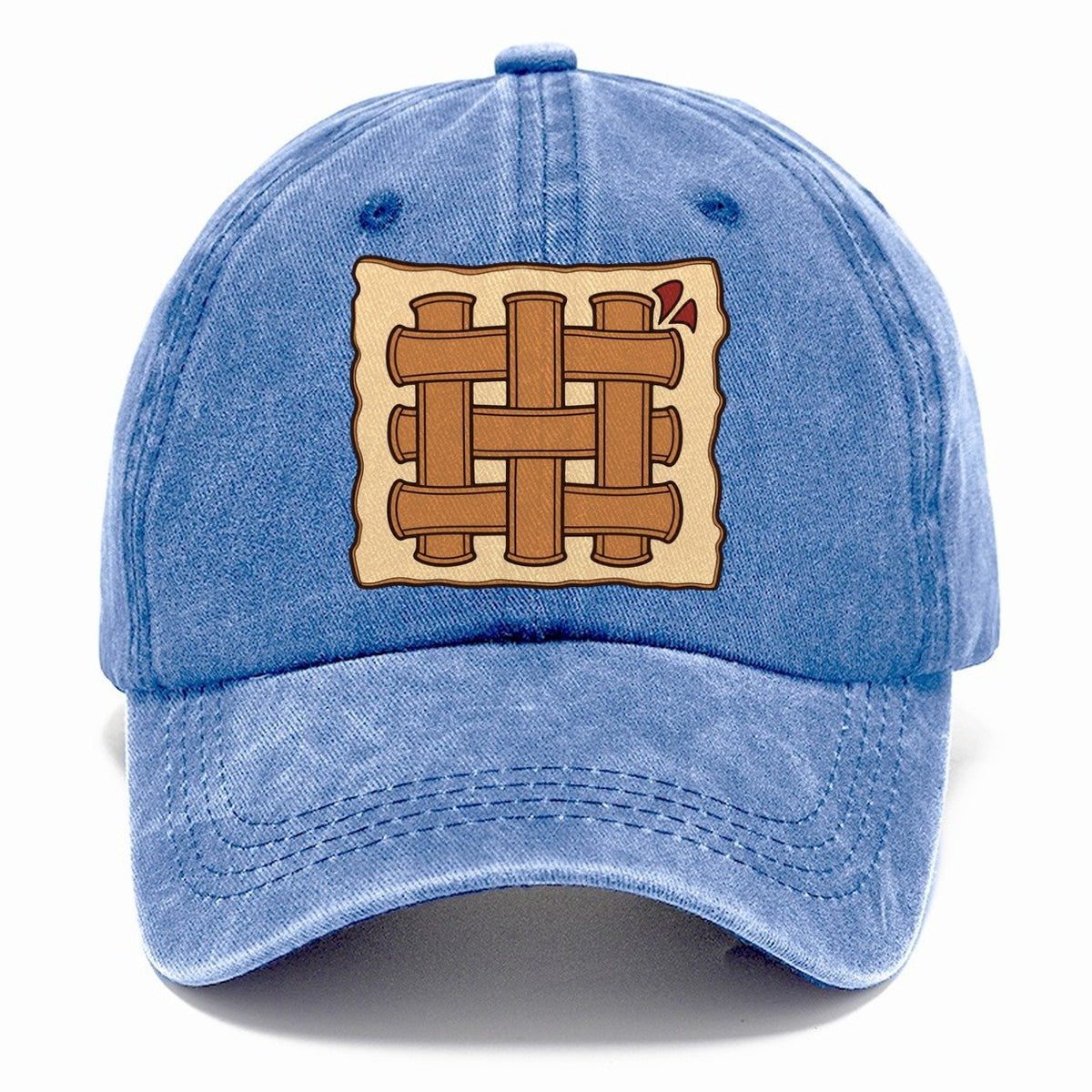 Basketweave Impression Leathercraft Classic Cap – Summer Sky