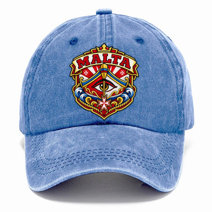 Malta Retro Badge Country Logos Classic Cap – Summer Sky