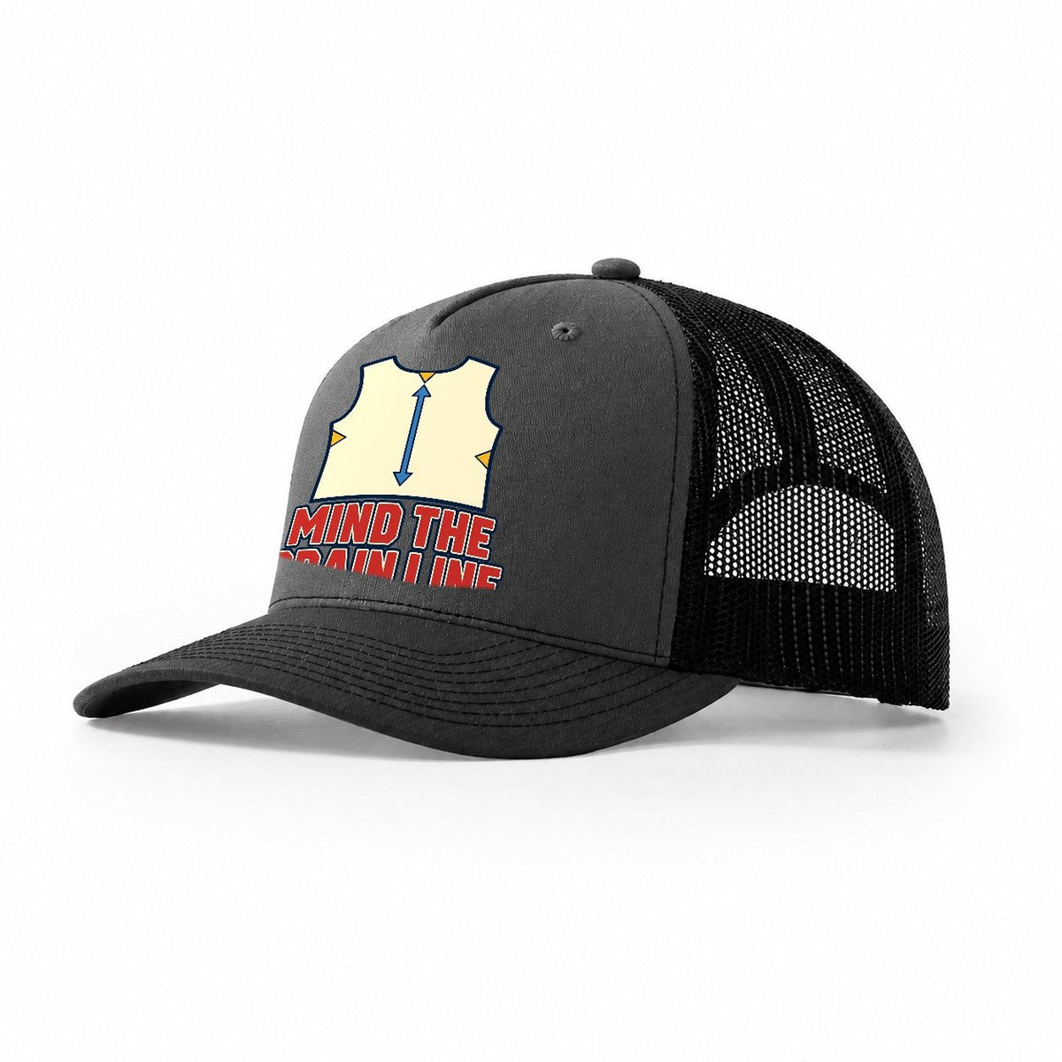 Mind The Grain Line Sewing And Quilting Trucker Hat – Dark Grey Black