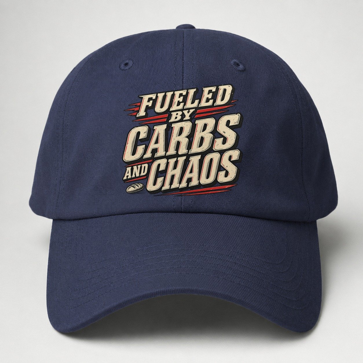 Fueled By Carbs And Chaos American Wit Baseball Cap – Twilight Navy