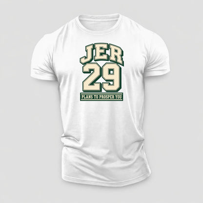 Jeremiah 29 Varsity Chapel Varsity Cotton T-Shirt – White