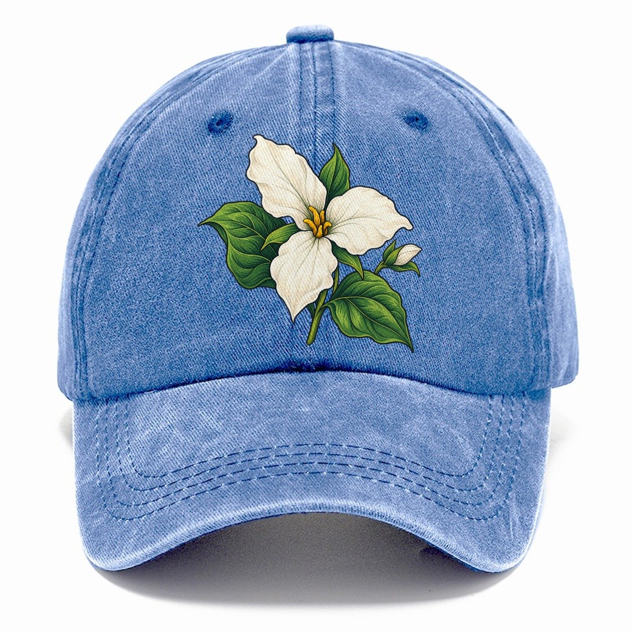 Ontario White Trillium Bloom Canada Cultural Icons Classic Cap – Summer Sky