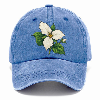 Ontario White Trillium Bloom Canada Cultural Icons Classic Cap – Summer Sky