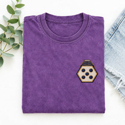 Concertina Hex Fold Left Chest Vintage T-shirt – Purple