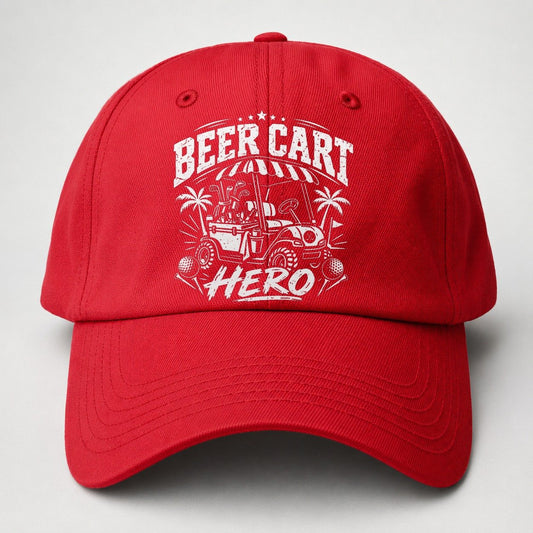 Beer Cart Hero Golf Life Baseball Cap – Red