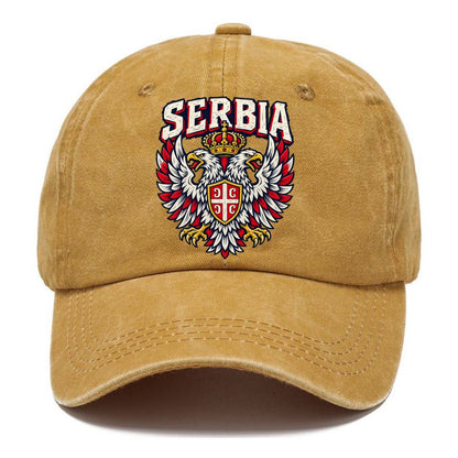 Serbia Retro Badge Woodcut Classic Cap – Golden Harvest