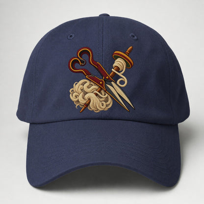 Welsh Wool Shears Spindle And Fleece Uk Culture Heritage Baseball Cap – Twilight Navy
