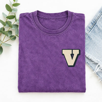 Initial V Left Chest Vintage T-shirt – Purple