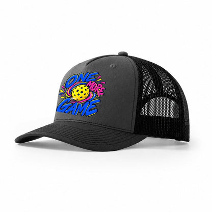 One More Game Pickleball Life Trucker Hat – Dark Grey Black