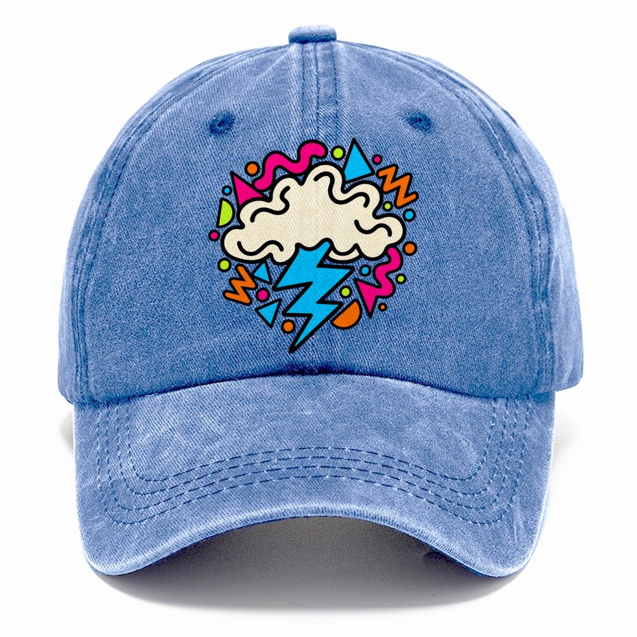 Squiggle Lightning Cloud Crazy Styles Classic Cap – Summer Sky