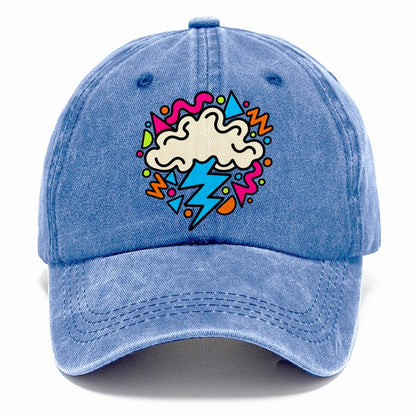 Squiggle Lightning Cloud Crazy Styles Classic Cap – Summer Sky