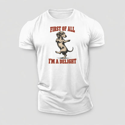 Dachshund Dog Declarations Cotton T-Shirt – White
