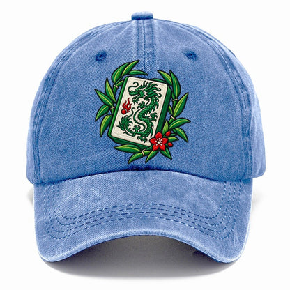 Green Dragon Mahjong Game Night Classic Cap – Summer Sky