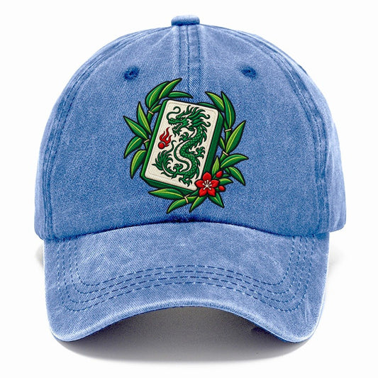 Green Dragon Mahjong Game Night Classic Cap – Summer Sky