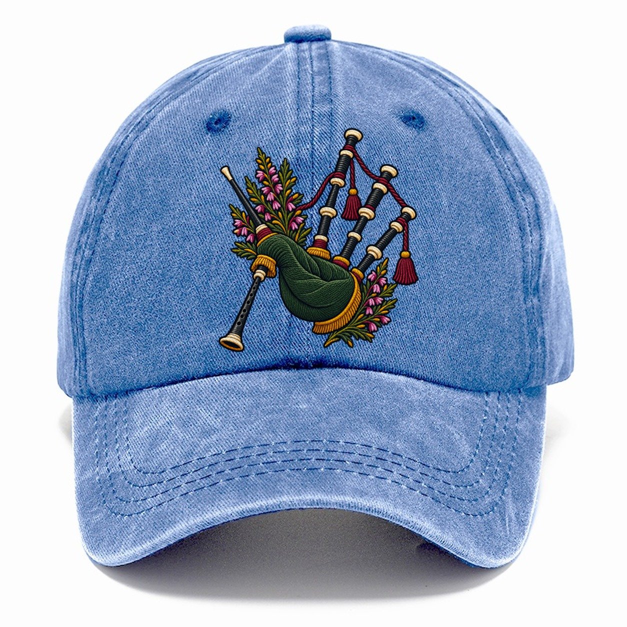 Scottish Bagpipes And Heather Uk Culture Heritage Classic Cap – Summer Sky
