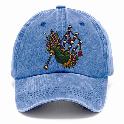 Scottish Bagpipes And Heather Uk Culture Heritage Classic Cap – Summer Sky