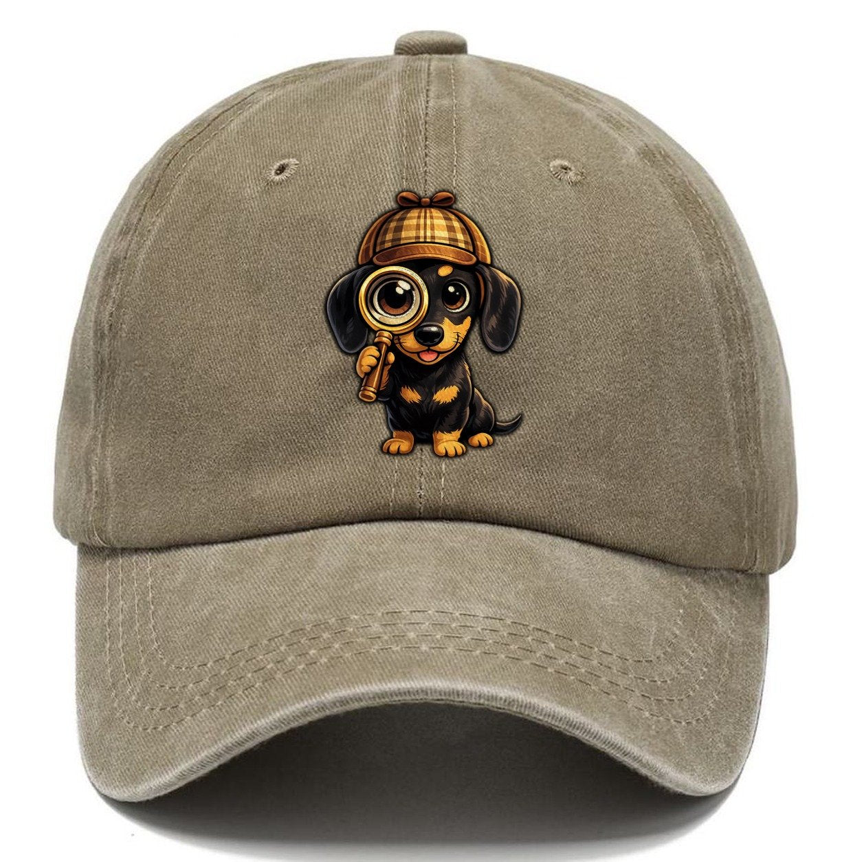 Dachshund Detective Classic Cap – Warm Sand