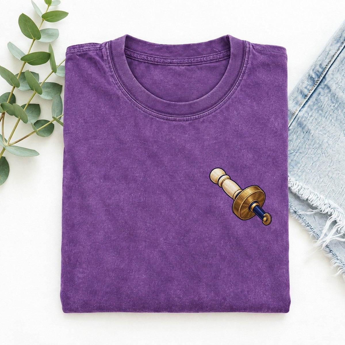Wheel Marking Gauge Left Chest Vintage T-shirt – Purple