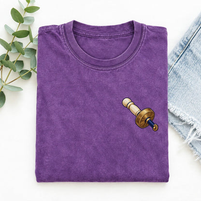 Wheel Marking Gauge Left Chest Vintage T-shirt – Purple