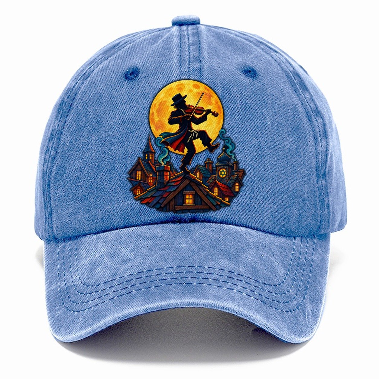 Shtetl Fiddler Roof Judaism Heritage Classic Cap – Summer Sky