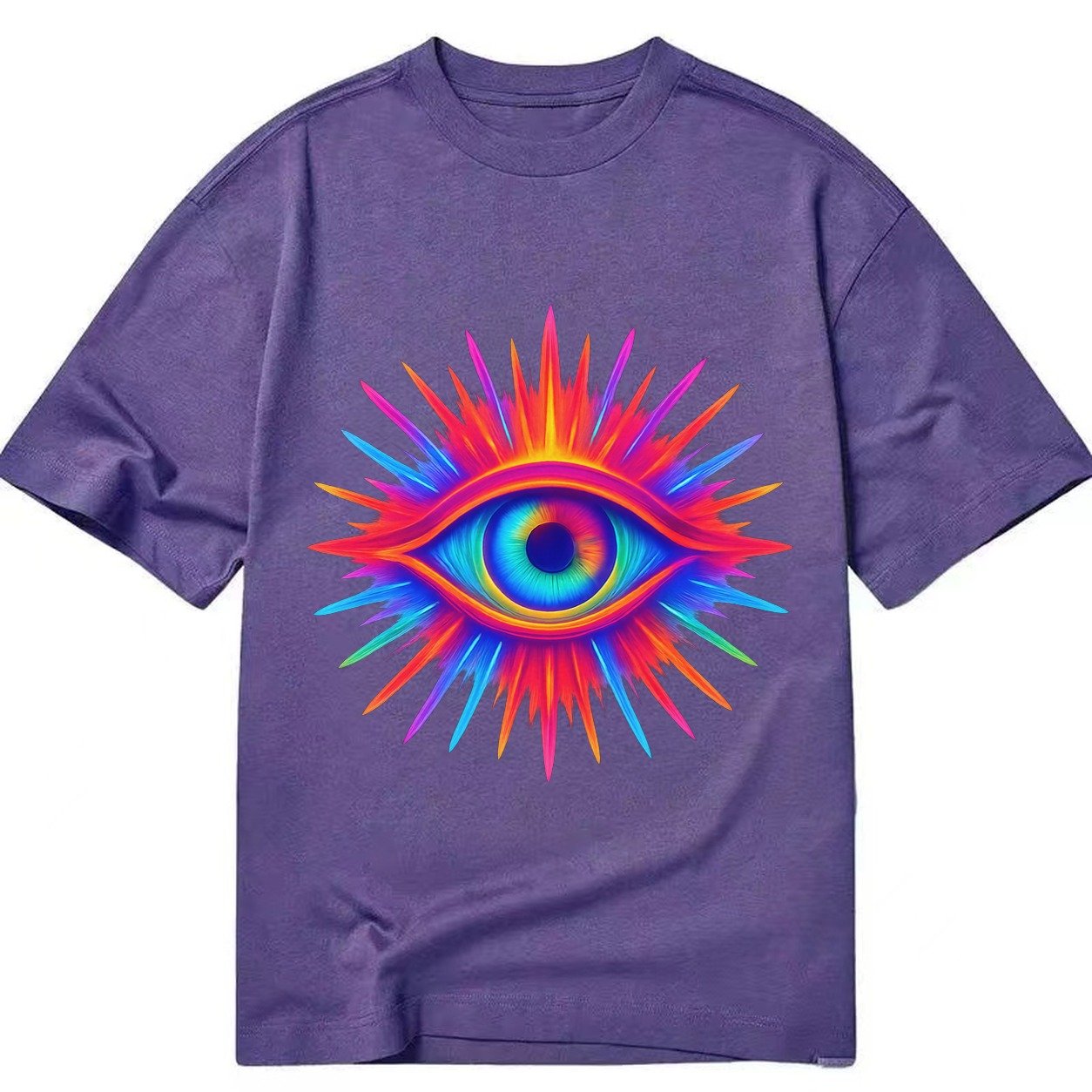 Rainbow Third Eye Prismatic Eye Radiating Spectrum Colors Re Classic T-shirt – Purple