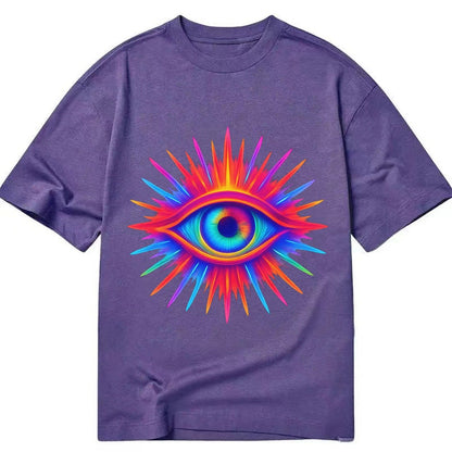 Rainbow Third Eye Prismatic Eye Radiating Spectrum Colors Re Classic T-shirt – Purple