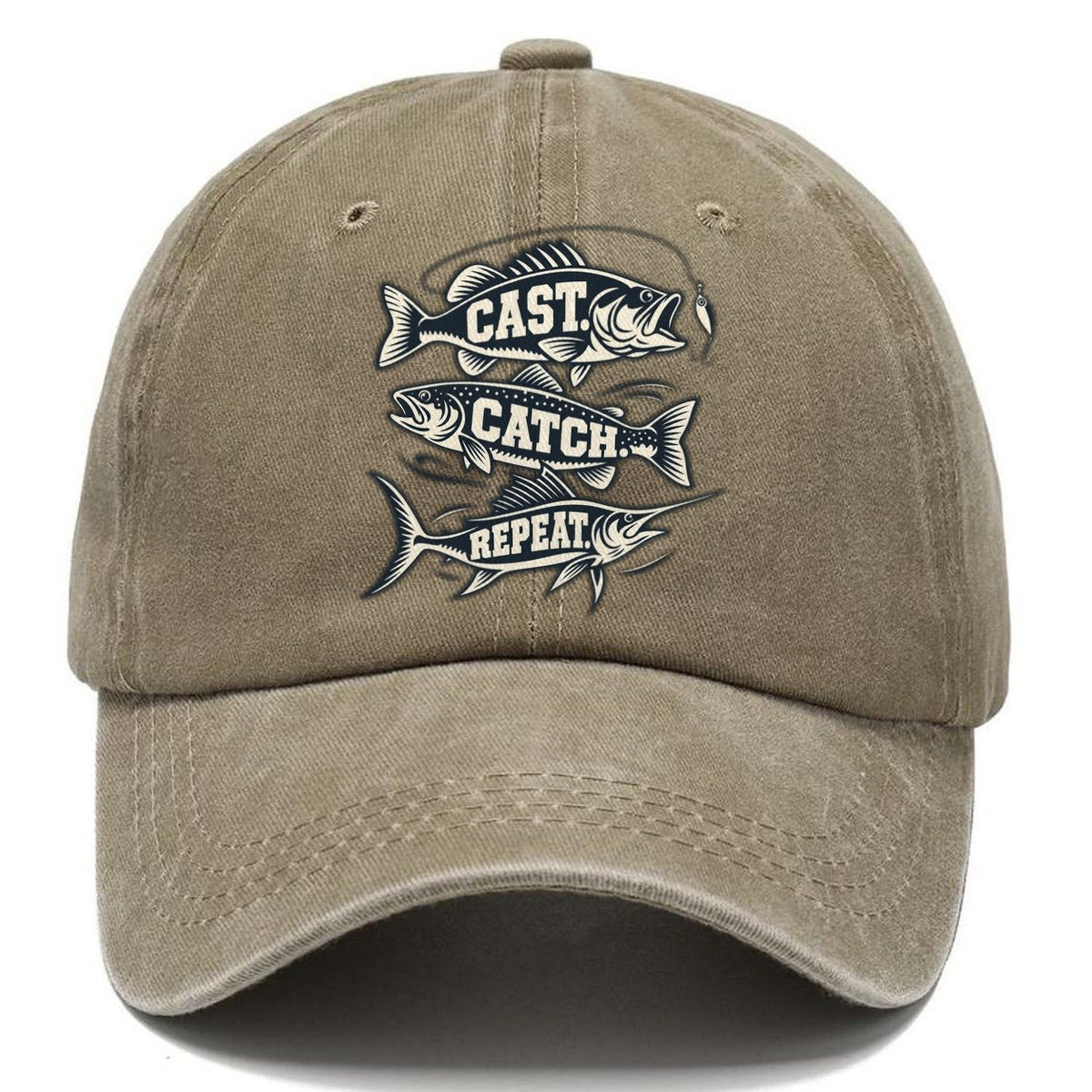 Cast Catch Repeat Fishing Elegant Classic Cap – Warm Sand