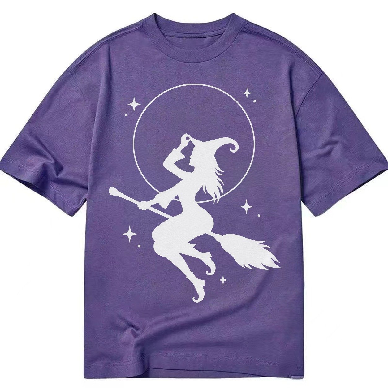 Witch On Broom Classic T-shirt – Purple