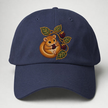 British Hedgerow Dormouse And Blackberries Uk Culture Heritage Baseball Cap – Twilight Navy