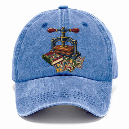Bookbinder Press And Marbled Pages Uk Culture Heritage Classic Cap – Summer Sky