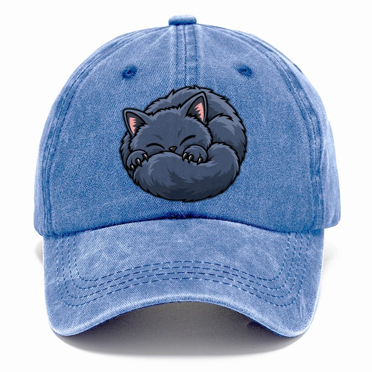British Shorthair Sleeping Peeking Cats Classic Cap – Summer Sky