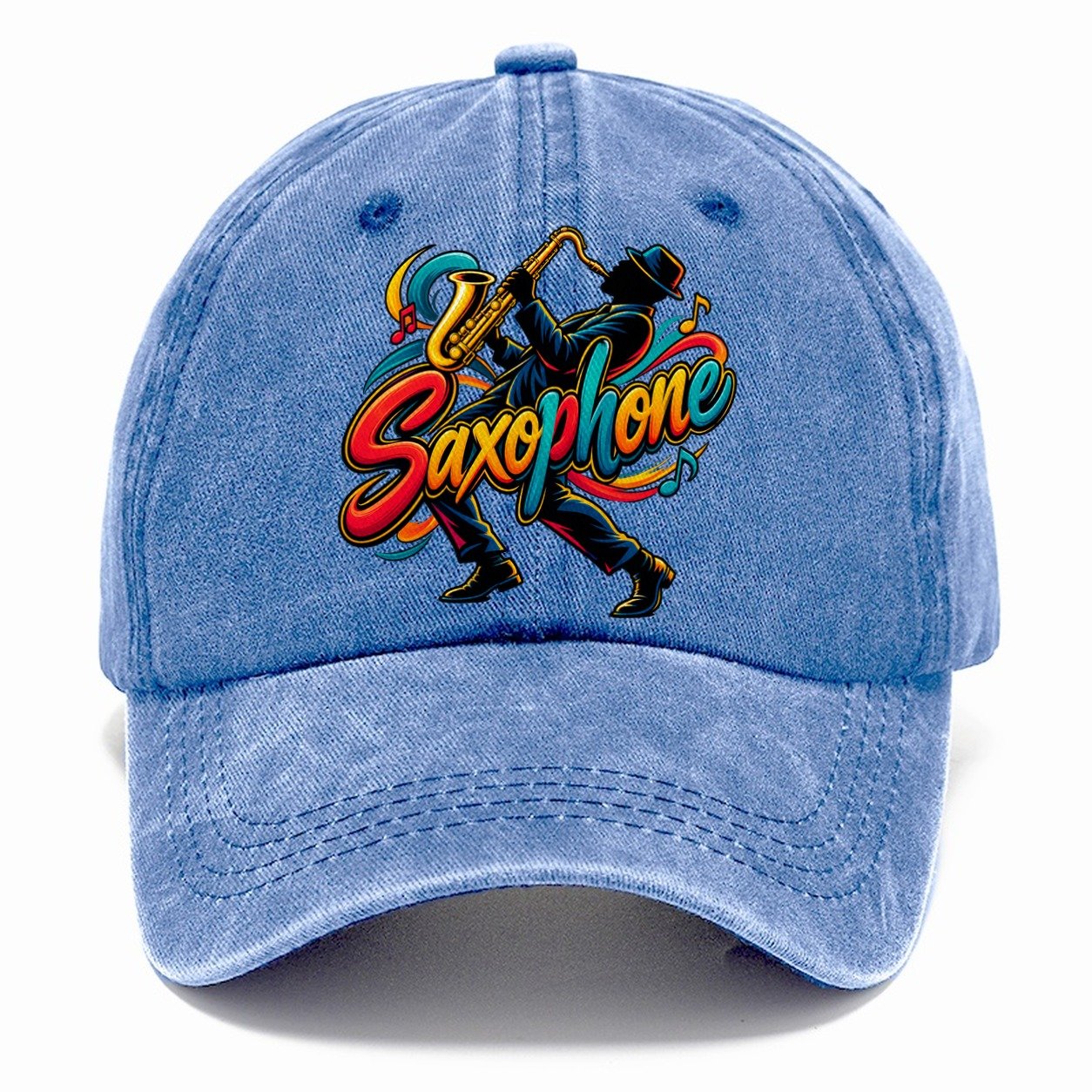 Saxophone Wordmark Music Instruments Classic Cap – Summer Sky
