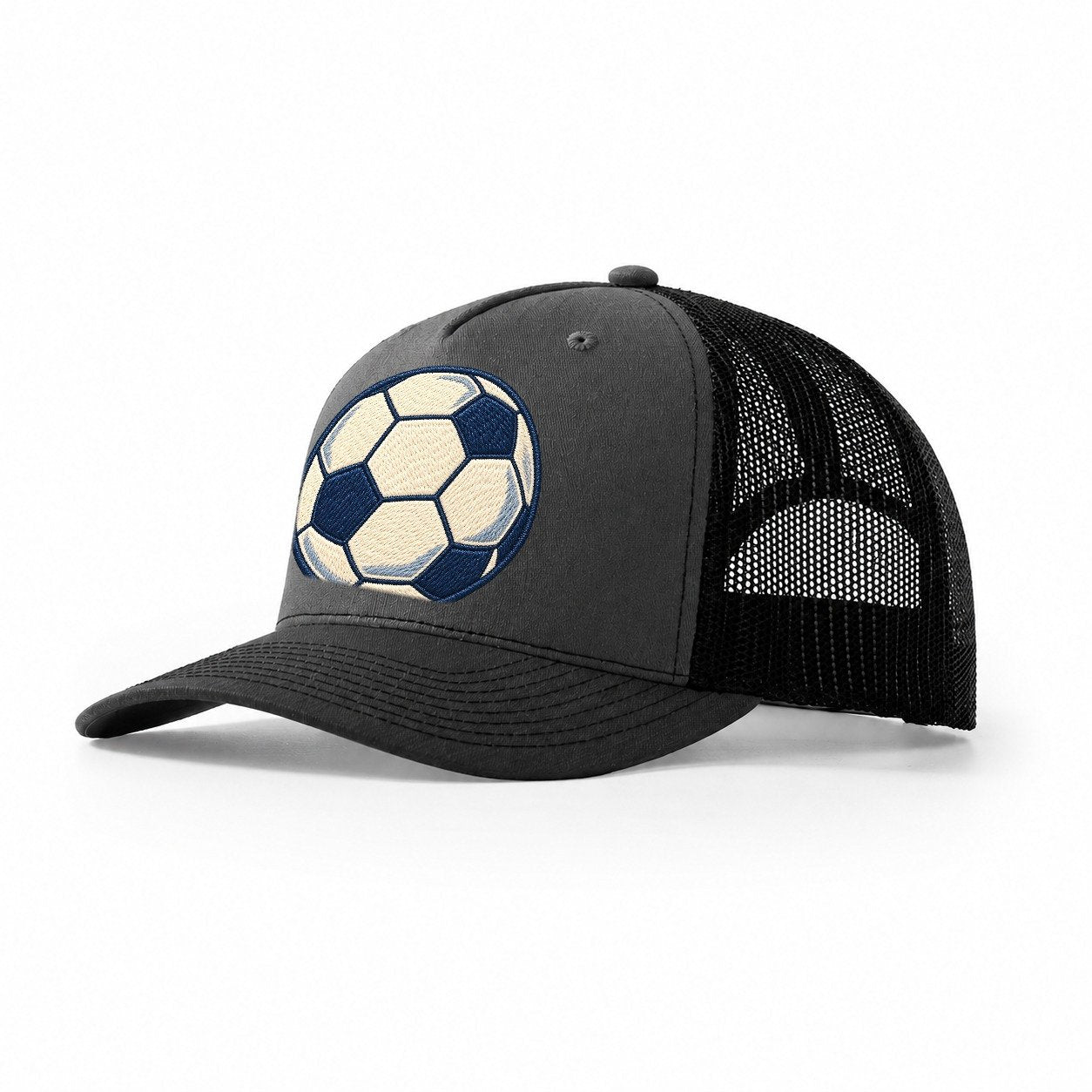 Soccer Ball Tiny Solo Marks Trucker Hat – Dark Grey Black