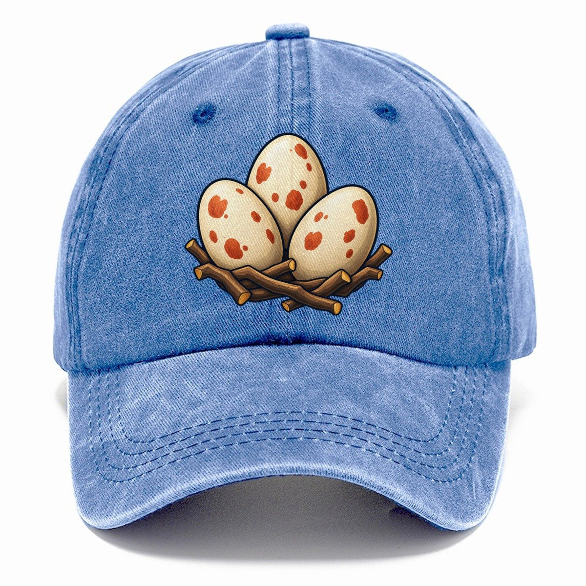 Nest Of Three Eggs Birdwatching Classic Cap – Summer Sky