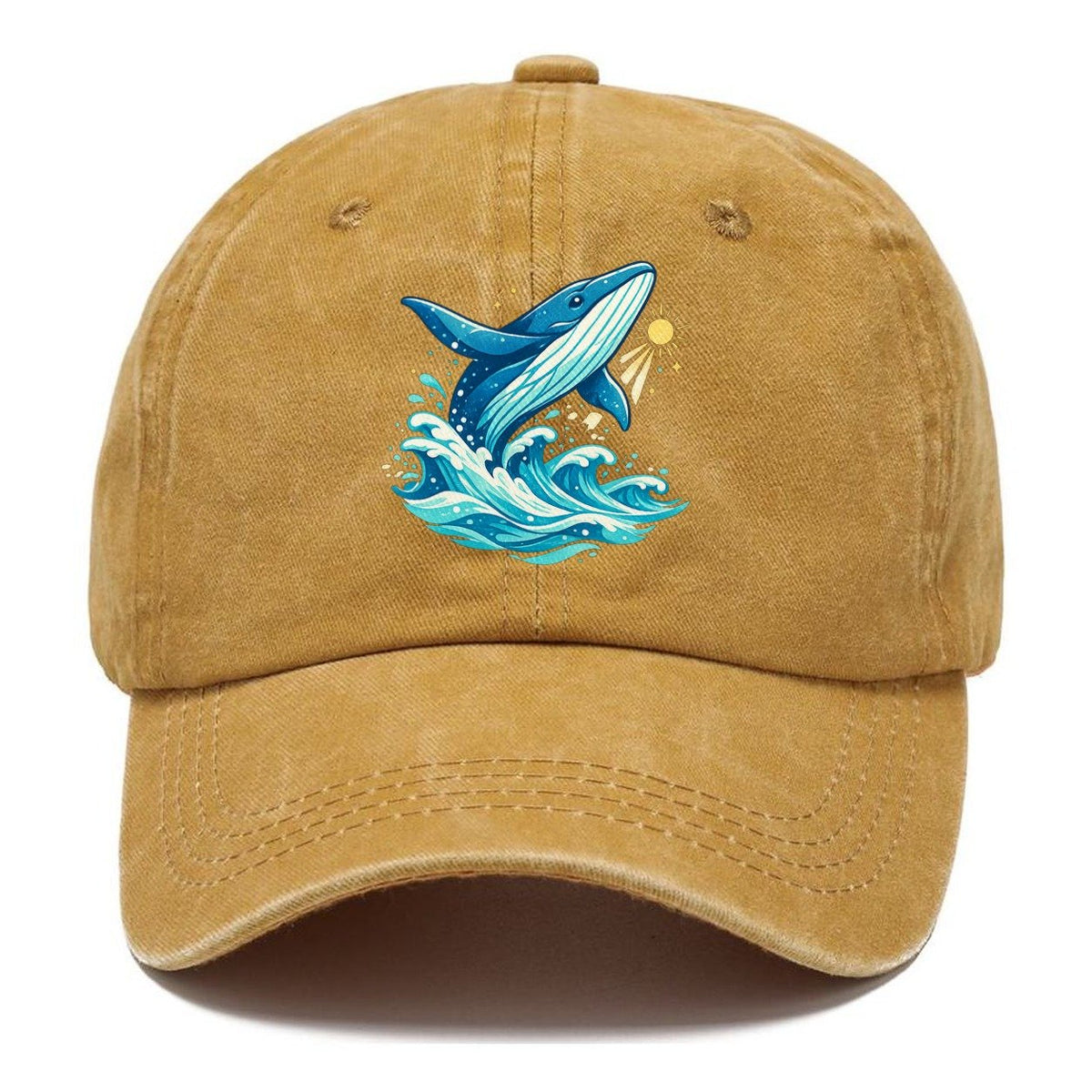 Vintage Whale Ocean Waves Classic Cap – Golden Harvest
