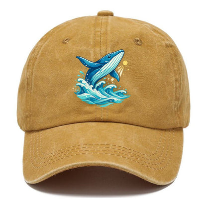 Vintage Whale Ocean Waves Classic Cap – Golden Harvest