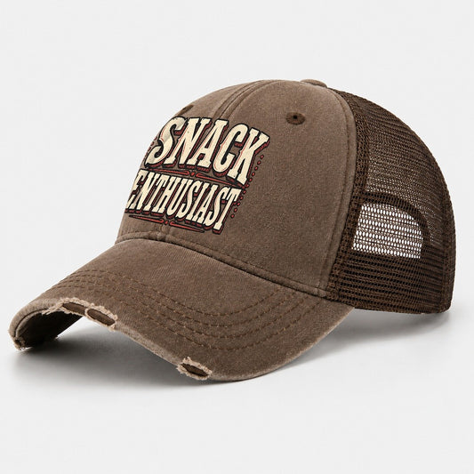 Snack Enthusiast American Wit Washed Trucker Hat – Coffee