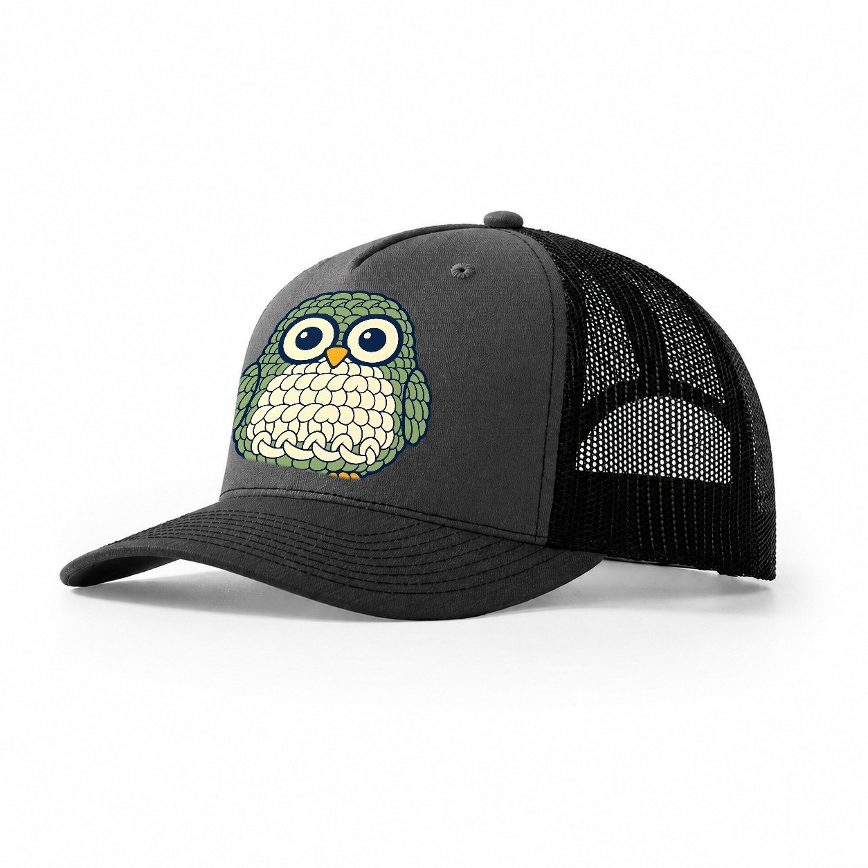 Amigurumi Owl Yarn Crafts Trucker Hat – Dark Grey Black