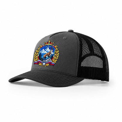 Slovenia Heraldic Crest Country Logos Trucker Hat – Dark Grey Black