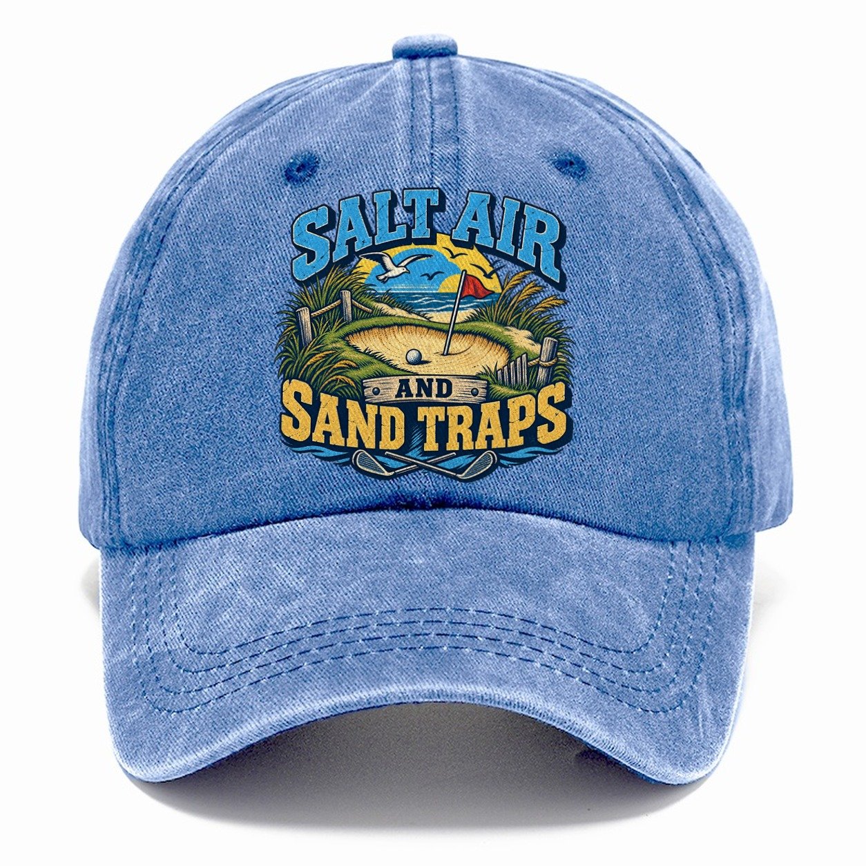 Salt Air And Sand Traps Golf Life Classic Cap – Summer Sky