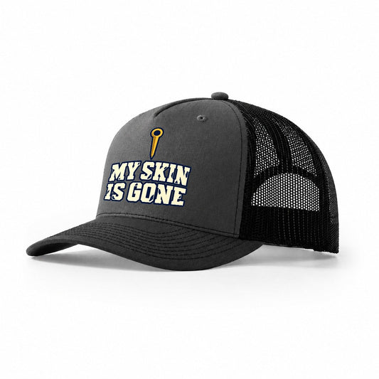 My Skin Is Gone Rock Climbing Trucker Hat – Dark Grey Black