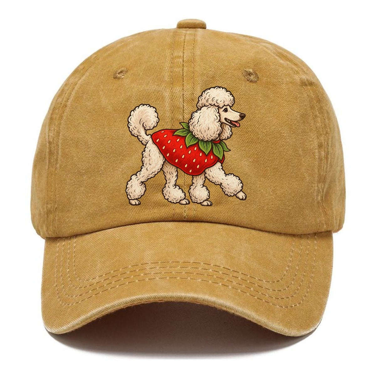 One Standard Poodle In Halloween Costume Strawberry Costume With A Green Leafy Collar Halloween Dog Parade Classic Cap – Golden Harvest