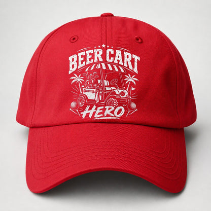 Beer Cart Hero Golf Life Baseball Cap – Red