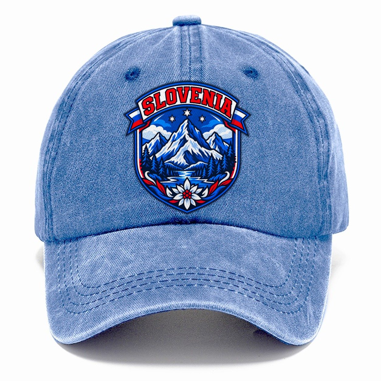 Slovenia Retro Badge Country Logos Classic Cap – Summer Sky