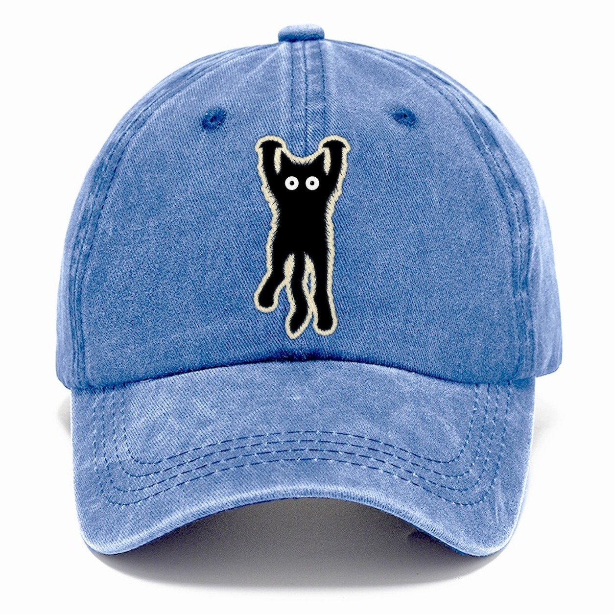 Dangling Startled Black Cat Classic Cap – Summer Sky