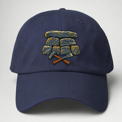 Seven Stone Wall Mason Hammer And Chisel Uk Culture Heritage Baseball Cap – Twilight Navy