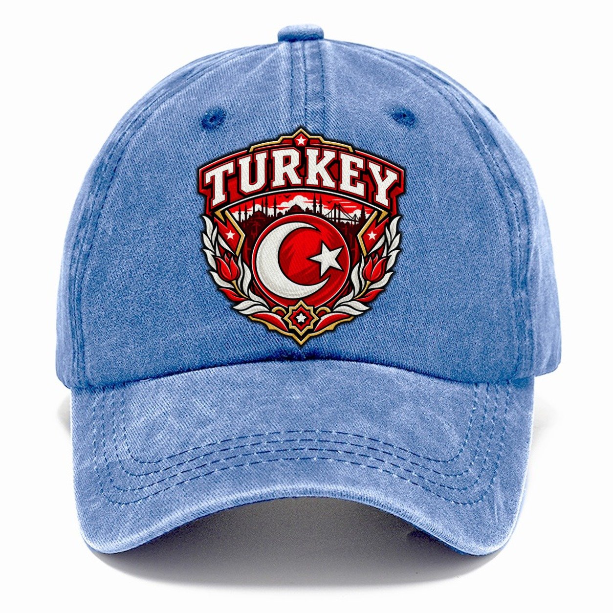 Turkey Retro Badge Country Logos Classic Cap – Summer Sky